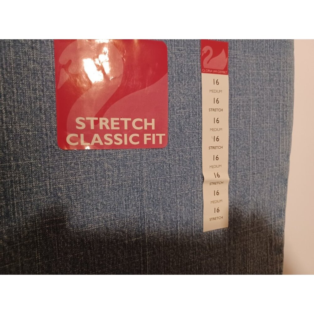 Gloria Vanderbilt Amanda Straight Leg Jeans Women’s Size 16 Blue Stretch Denim - Picture 5 of 8